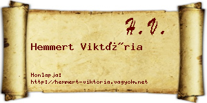 Hemmert Viktória névjegykártya